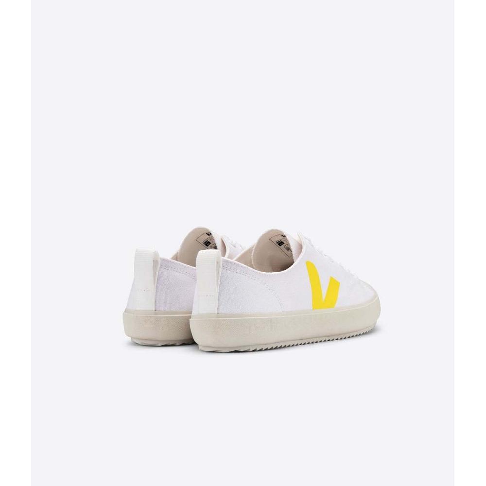 Women's Veja NOVA CANVAS Shoes White/Yellow | ZA 477RVD